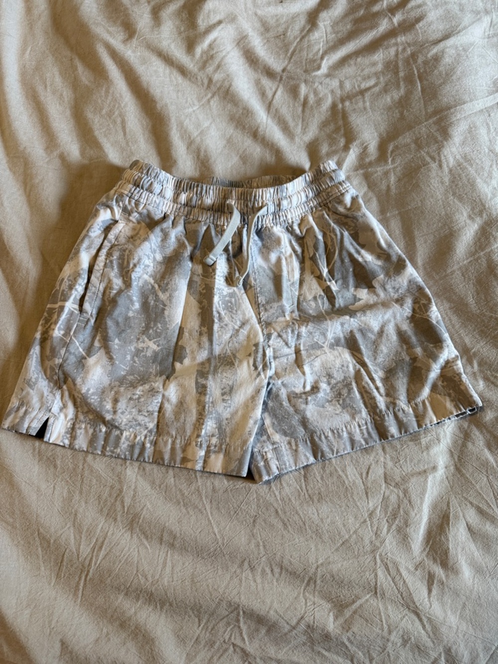 abercrombie Kids Gray Camo Print Athletic Shorts